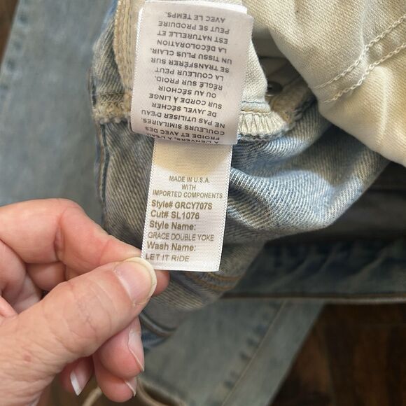 Slvrlake Grace Double Yoke Jeans Let It Ride Raw Hem Crop 31 Wide Leg - Picture 9 of 12